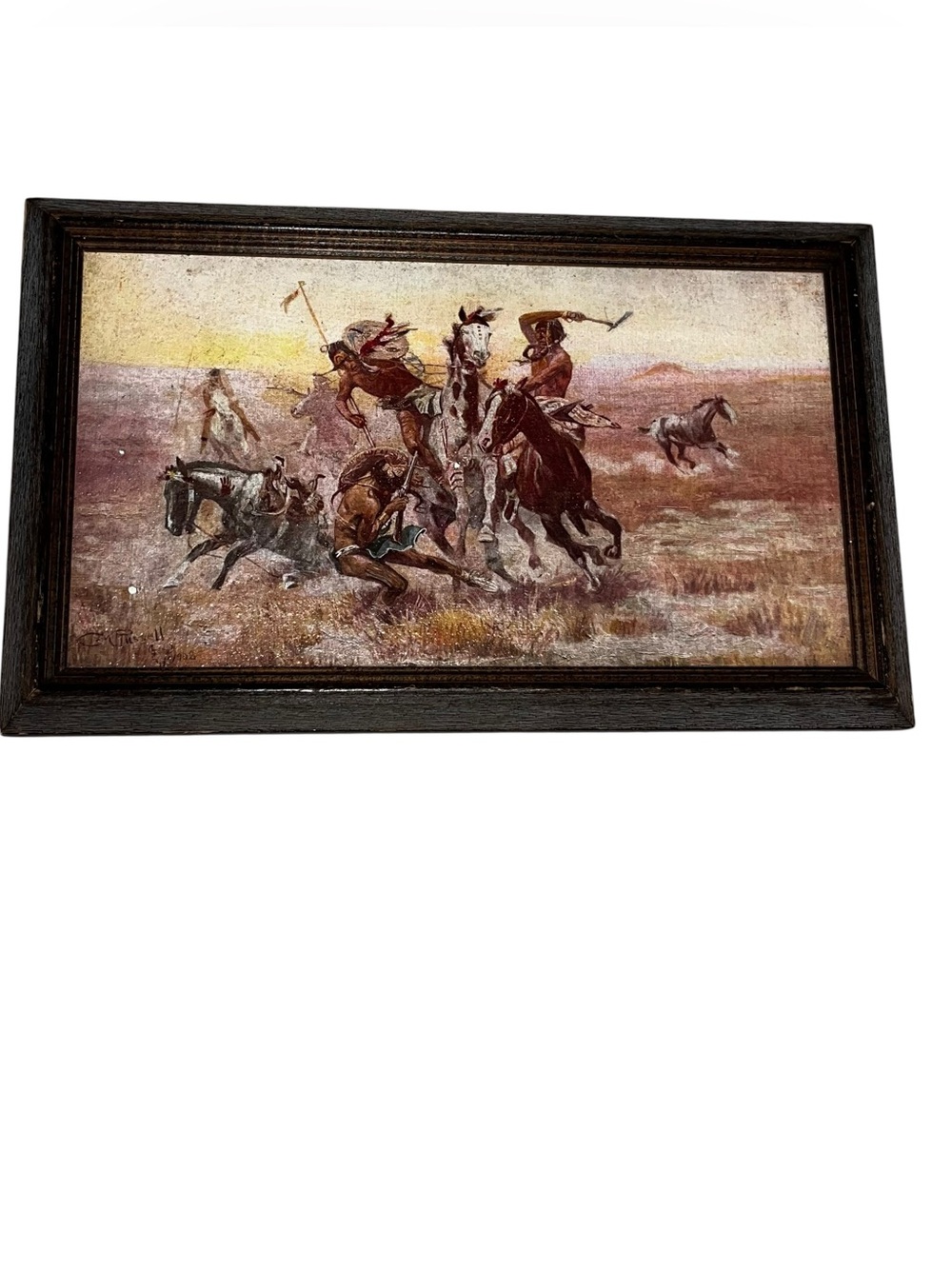When Blackfeet and Sioux Meet Charles Marion Russell Framed Painting Print
